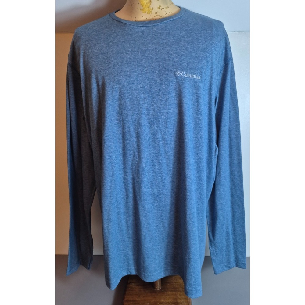 Columbia Mens Thistletown Park Long Sleeve Crew Shirt XXL 2XL Blue NEW NWT